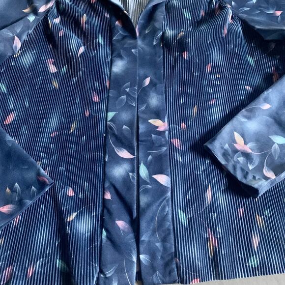 Vintage Pleated Sheer Collared Cardigan Jacket Womens M/L - Picture 3 of 9